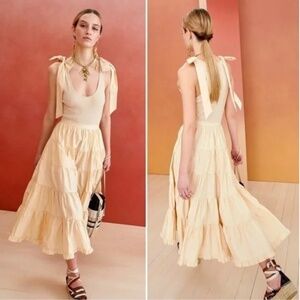 Ulla Johnson Hope Tiered Bow Tied Shoulder Dress XS/P